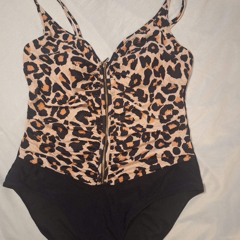 Leopard Print One Piece Swimsuit